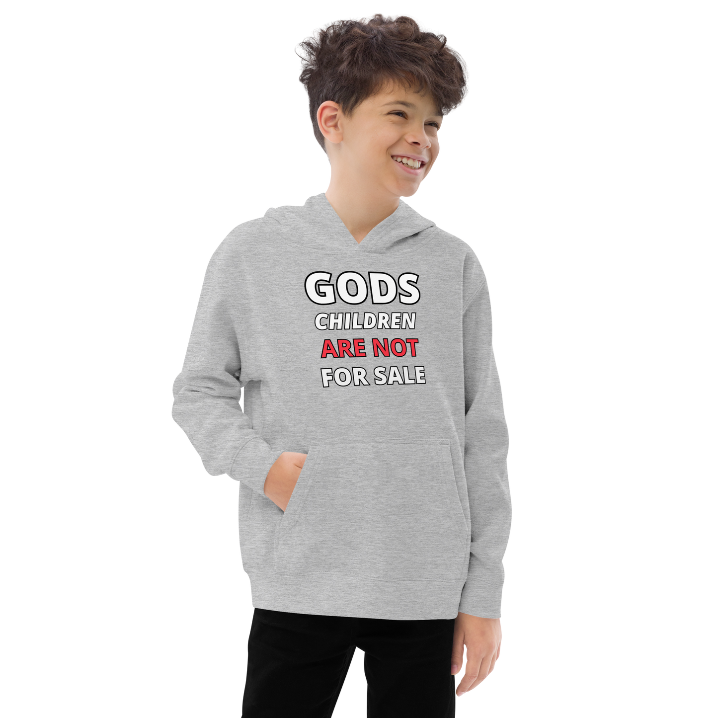 π Gods Children are NOT for Sale | Text Inspired Kids fleece hoodie
