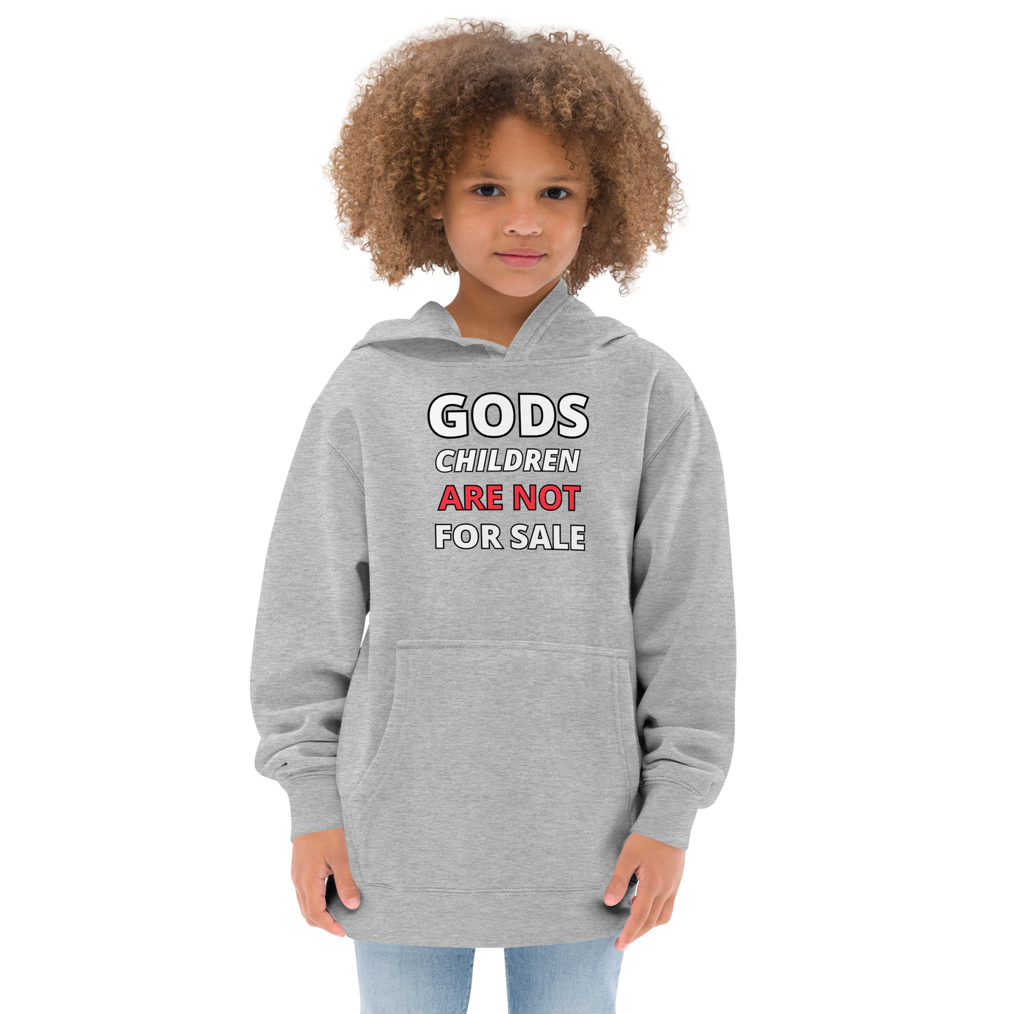 π Gods Children are NOT for Sale | Text Inspired Kids fleece hoodie