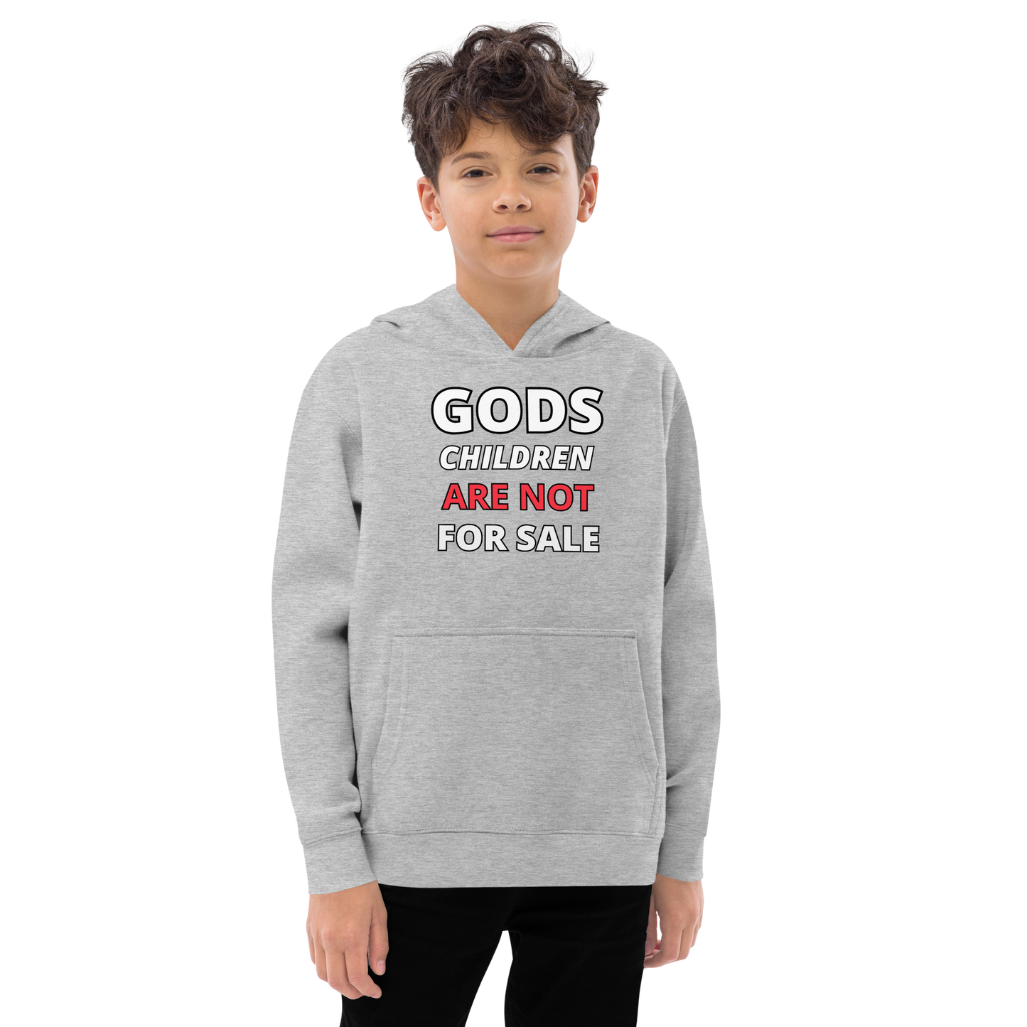 π Gods Children are NOT for Sale | Text Inspired Kids fleece hoodie
