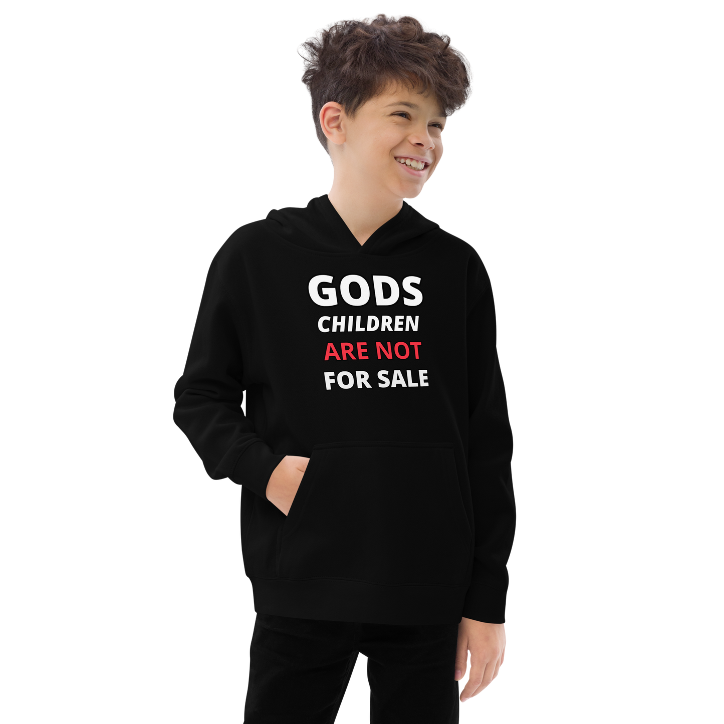 π Gods Children are NOT for Sale | Text Inspired Kids fleece hoodie