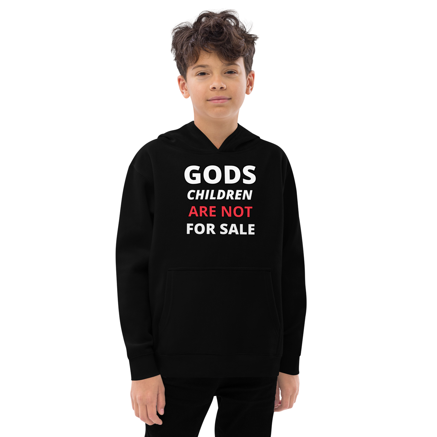 π Gods Children are NOT for Sale | Text Inspired Kids fleece hoodie