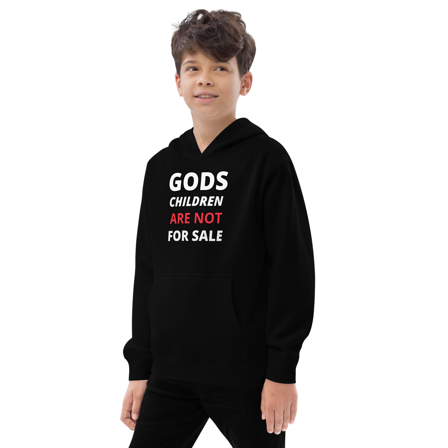 π Gods Children are NOT for Sale | Text Inspired Kids fleece hoodie