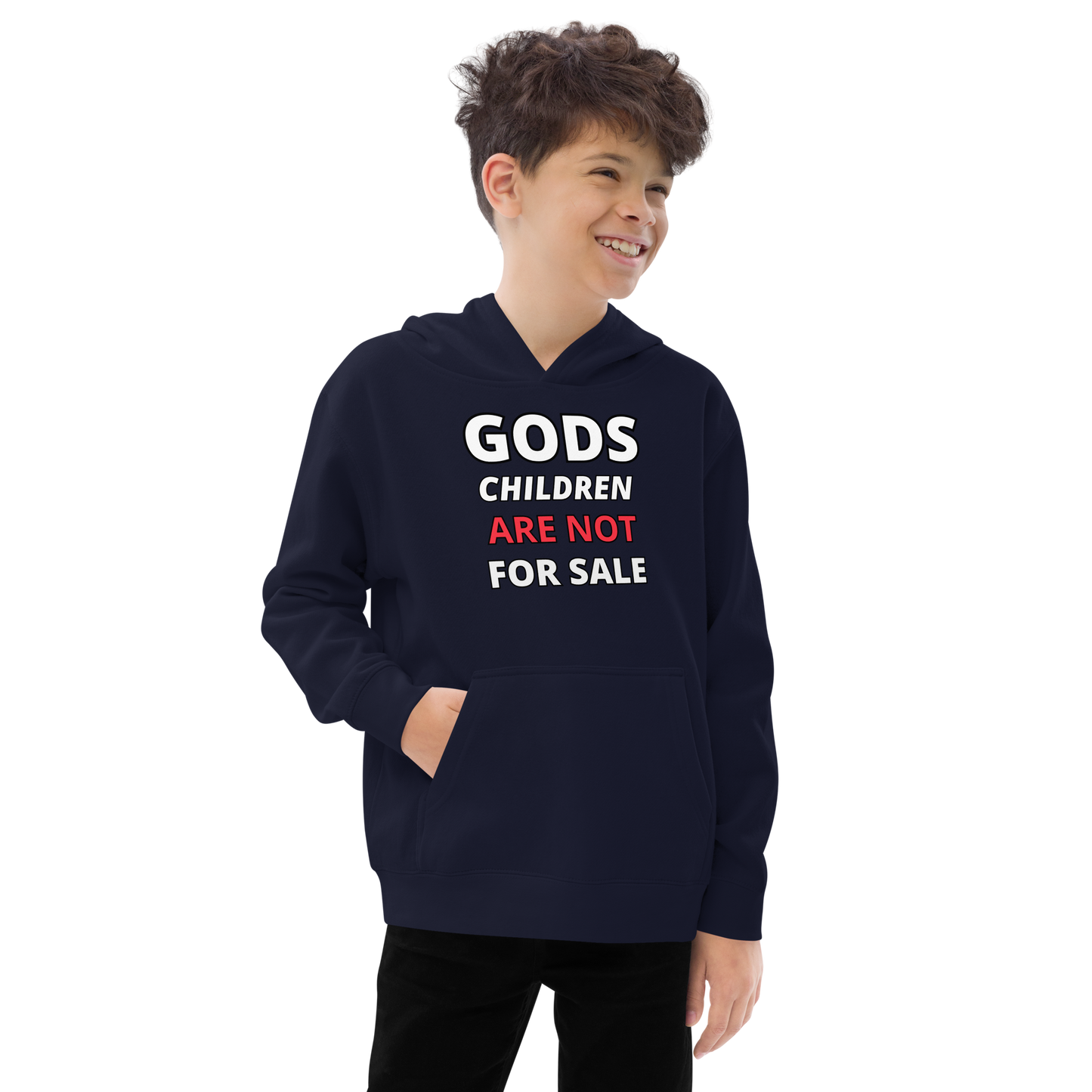 π Gods Children are NOT for Sale | Text Inspired Kids fleece hoodie