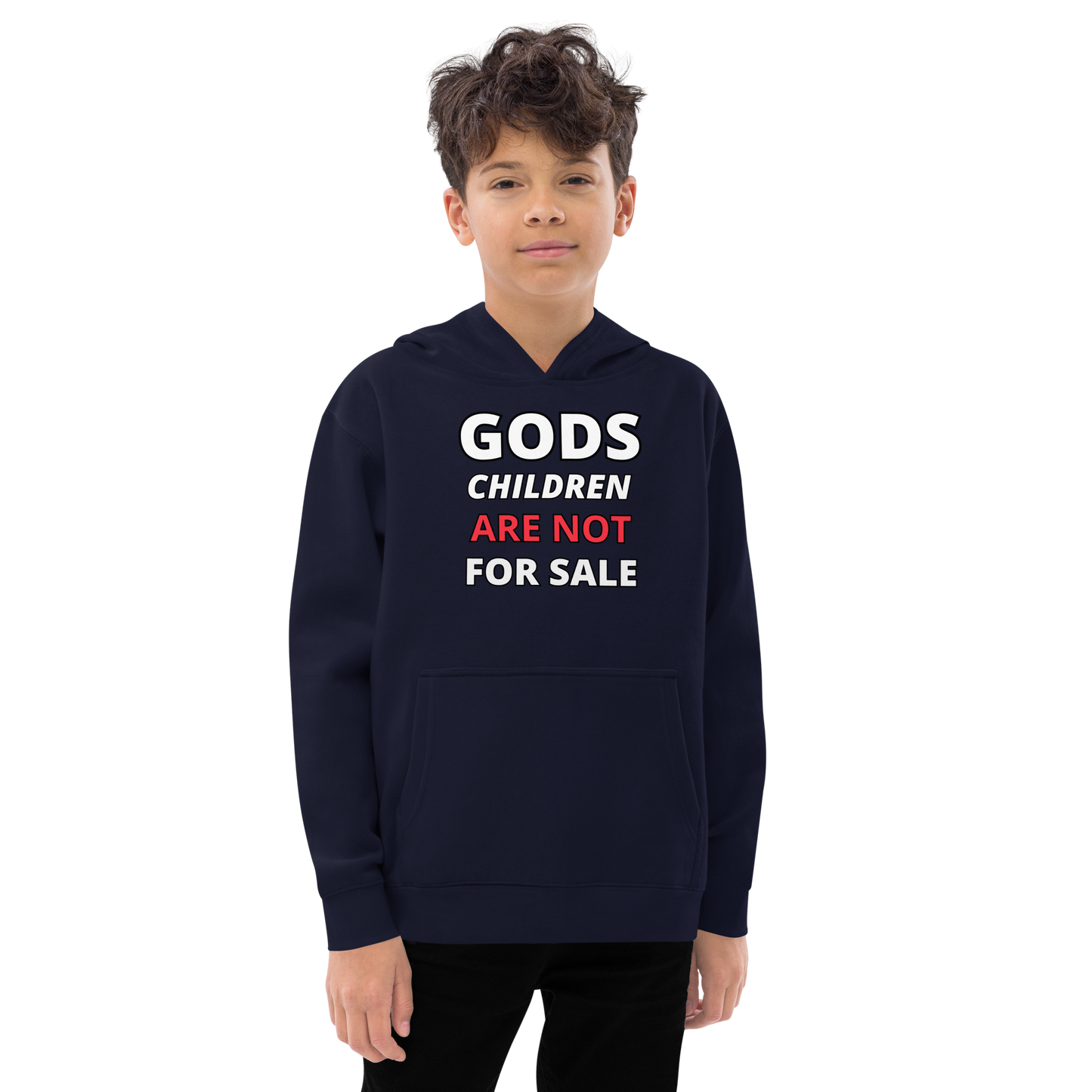 π Gods Children are NOT for Sale | Text Inspired Kids fleece hoodie