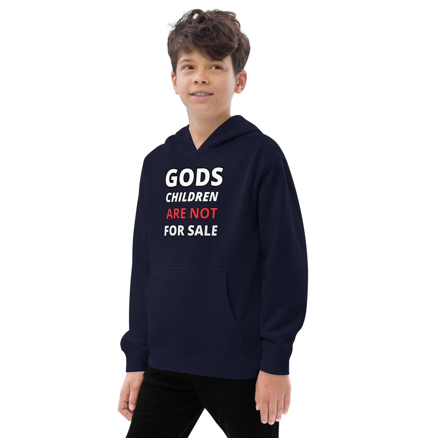 π Gods Children are NOT for Sale | Text Inspired Kids fleece hoodie