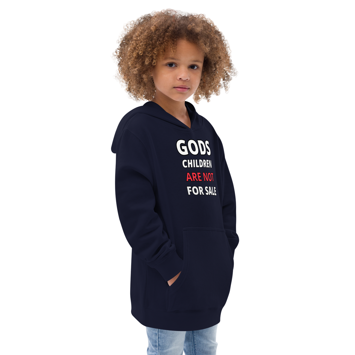 π Gods Children are NOT for Sale | Text Inspired Kids fleece hoodie