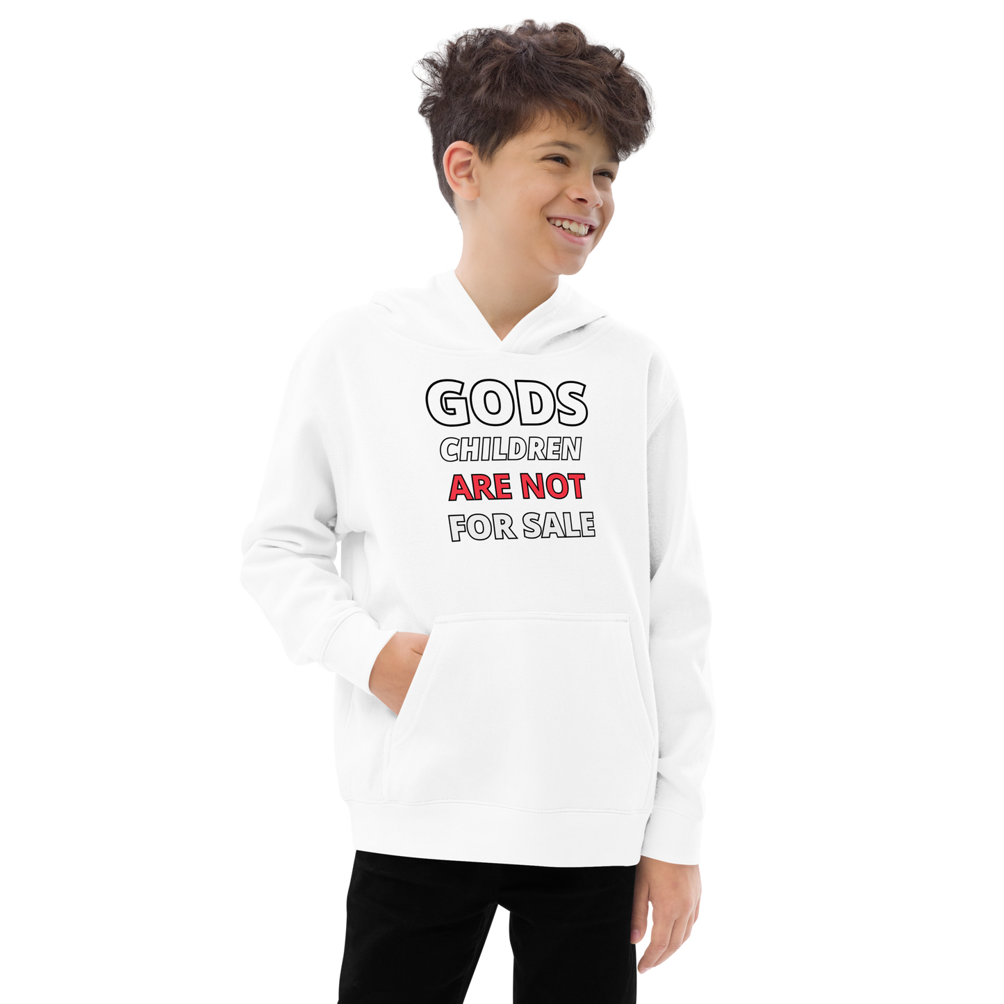 π Gods Children are NOT for Sale | Text Inspired Kids fleece hoodie