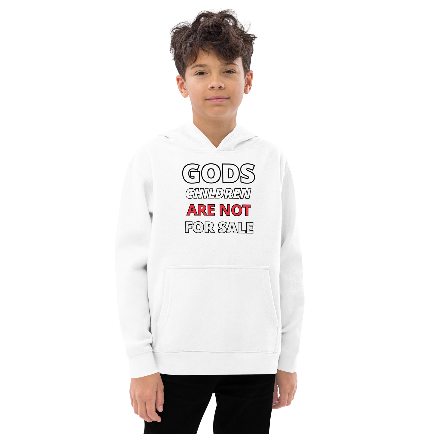 π Gods Children are NOT for Sale | Text Inspired Kids fleece hoodie