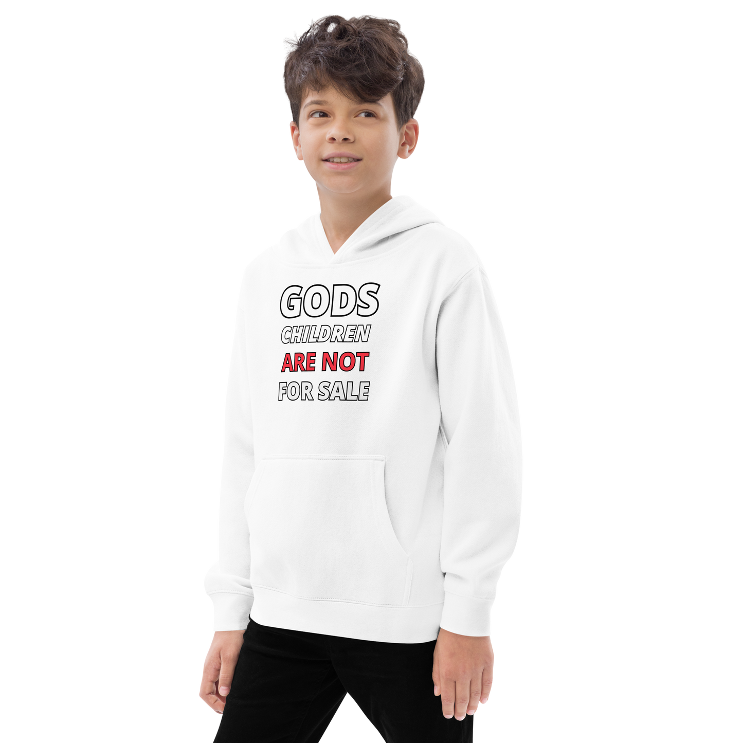 π Gods Children are NOT for Sale | Text Inspired Kids fleece hoodie