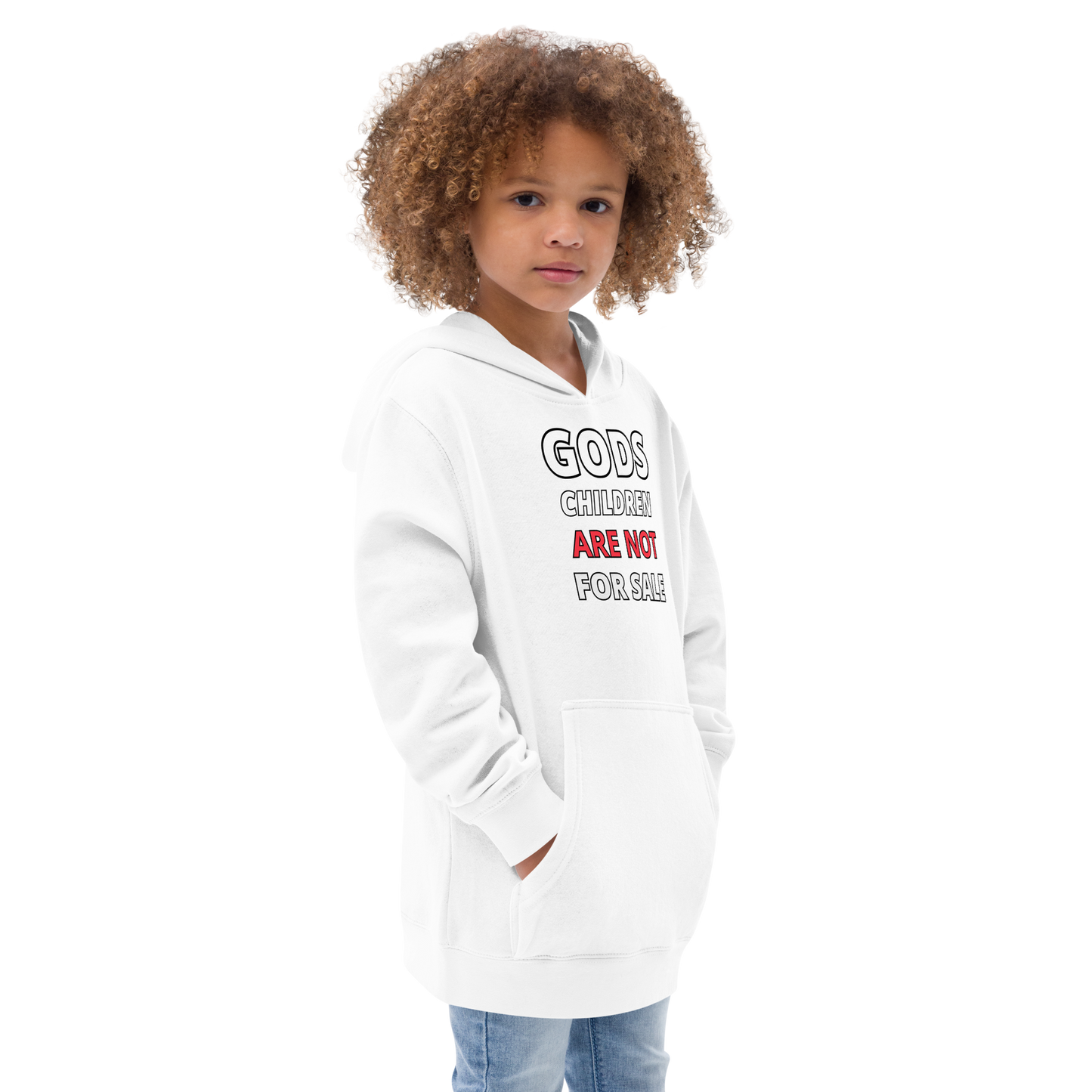 π Gods Children are NOT for Sale | Text Inspired Kids fleece hoodie