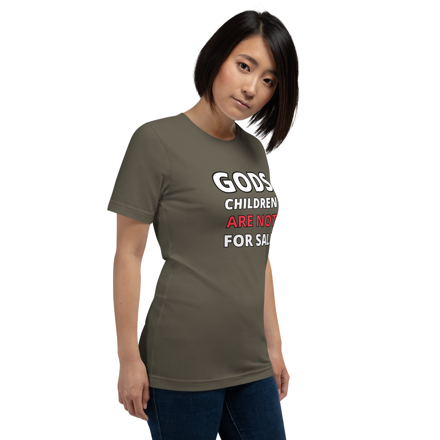 π Gods Children are NOT for Sale | Text inspired Adult Unisex t-shirt