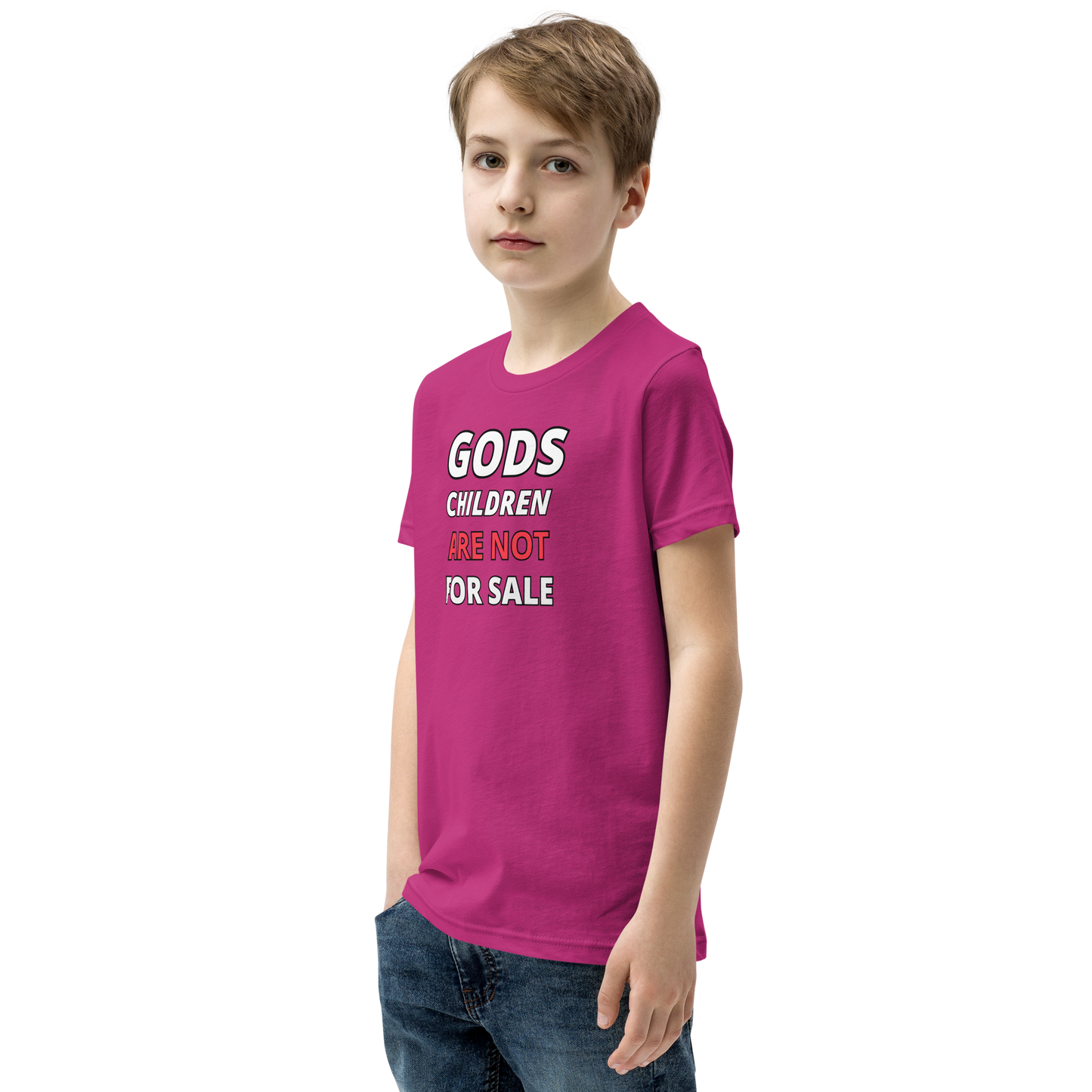 π Gods Children are NOT for Sale | Text Inspired Youth Short Sleeve T-Shirt
