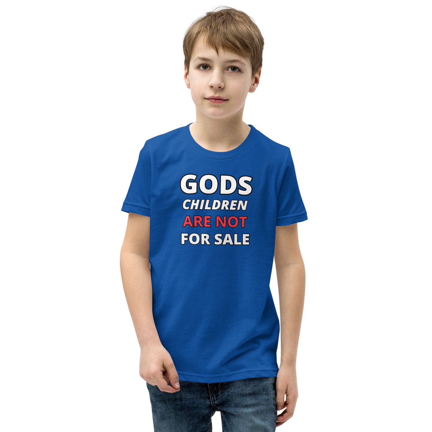 π Gods Children are NOT for Sale | Text Inspired Youth Short Sleeve T-Shirt