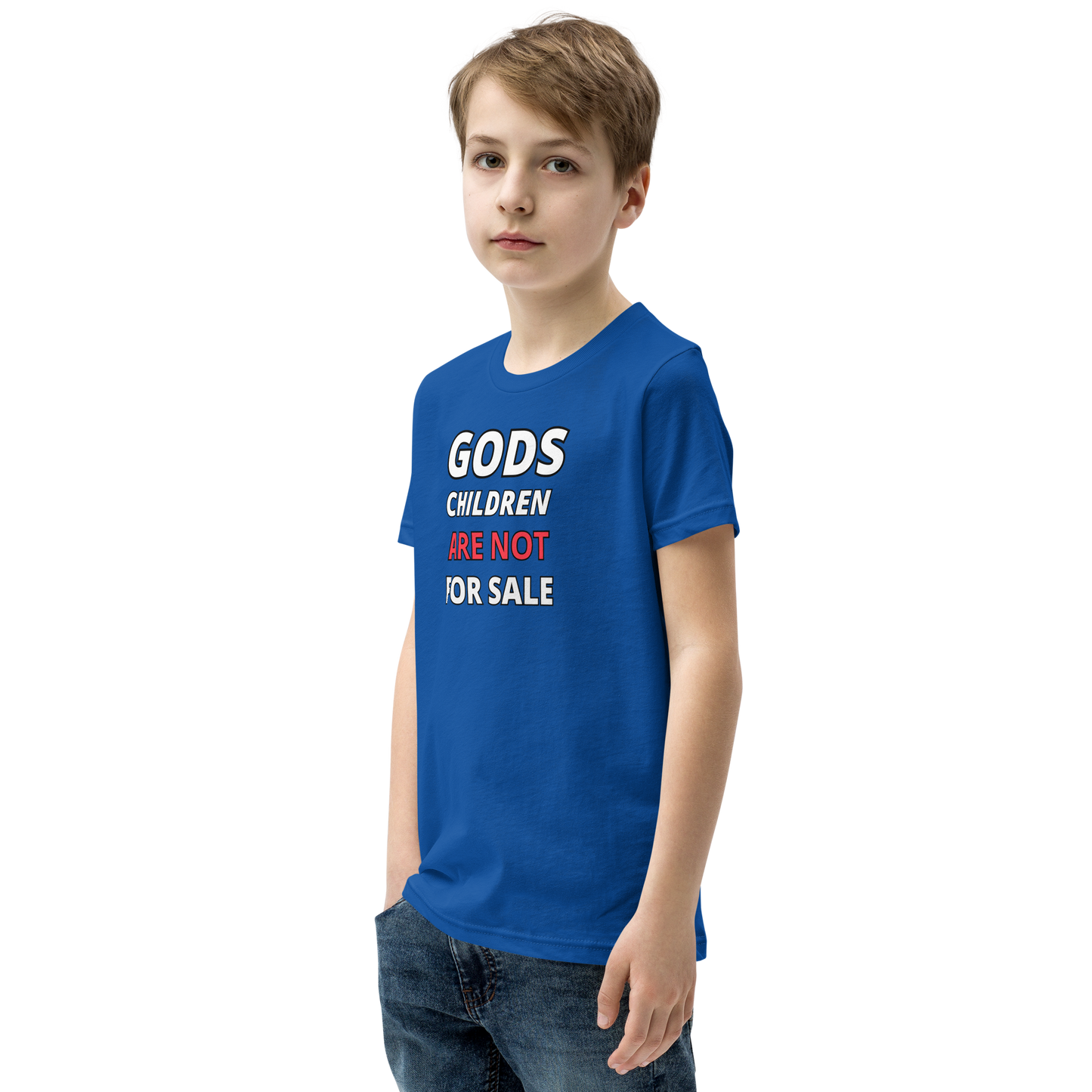 π Gods Children are NOT for Sale | Text Inspired Youth Short Sleeve T-Shirt