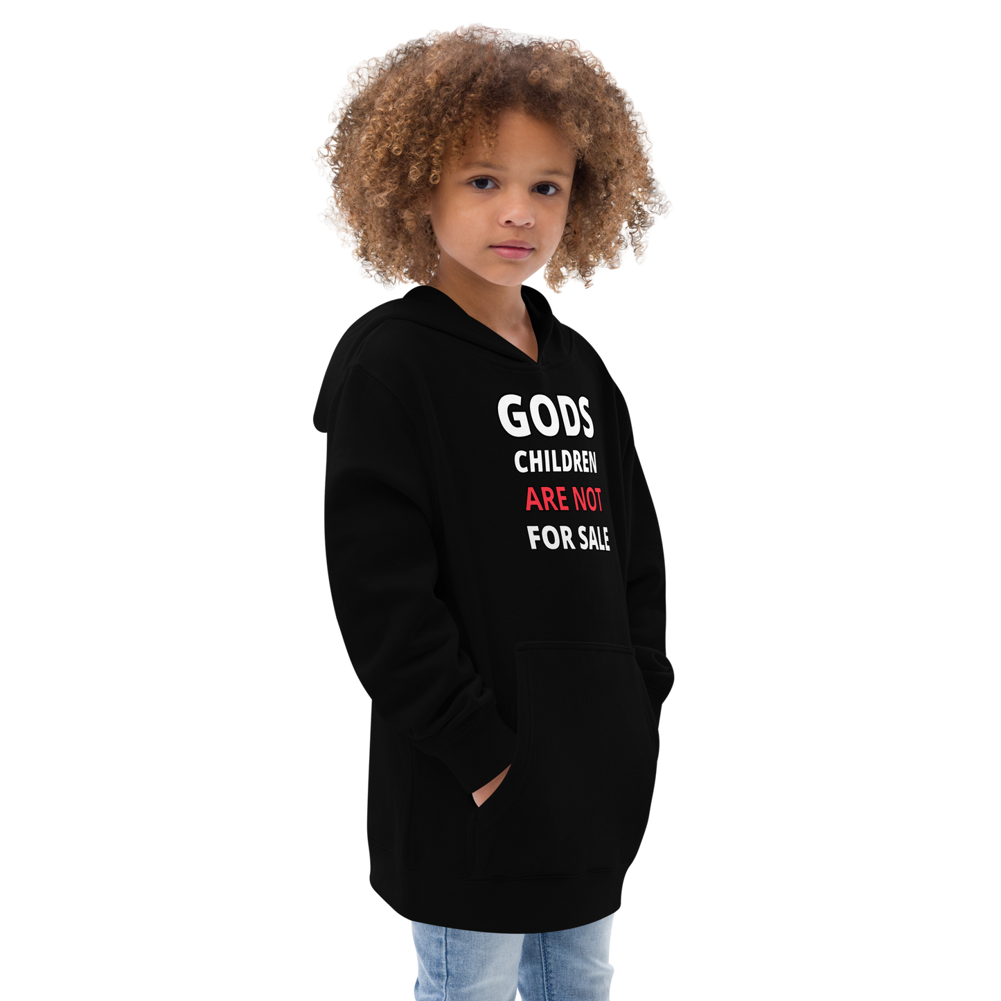 🌞 Gods Children are NOT for Sale  | Text Inspired Kids fleece hoodie