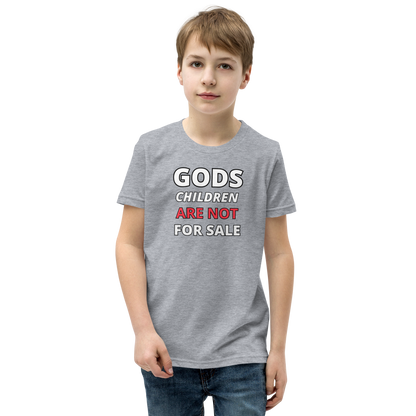 🌞 Gods Children are NOT for Sale | Text Inspired Youth Short Sleeve T-Shirt