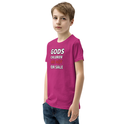 🌞 Gods Children are NOT for Sale | Text Inspired Youth Short Sleeve T-Shirt