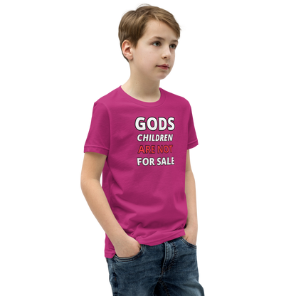 🌞 Gods Children are NOT for Sale | Text Inspired Youth Short Sleeve T-Shirt