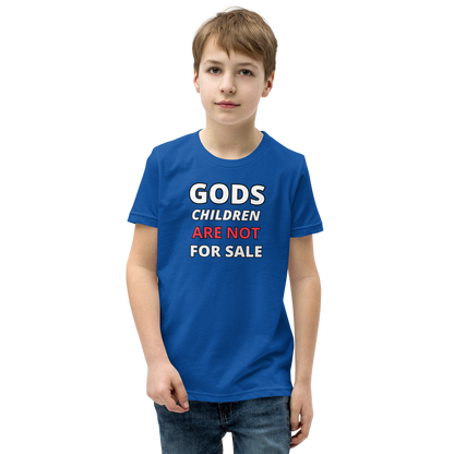 🌞 Gods Children are NOT for Sale | Text Inspired Youth Short Sleeve T-Shirt