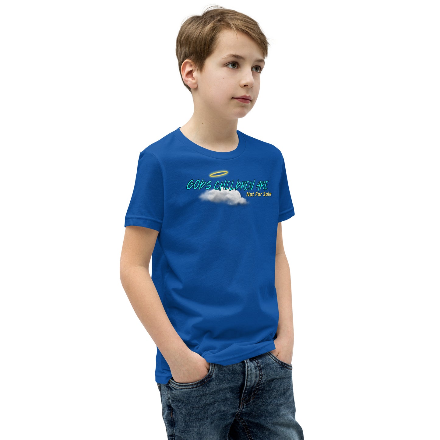 Gods children are not for sale | Cloud Inspired Youth Short Sleeve T-Shirt