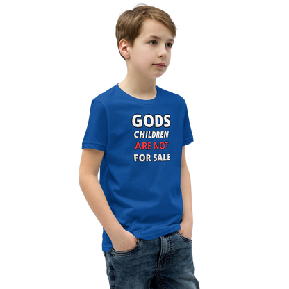 🌞 Gods Children are NOT for Sale | Text Inspired Youth Short Sleeve T-Shirt