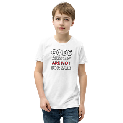 🌞 Gods Children are NOT for Sale | Text Inspired Youth Short Sleeve T-Shirt