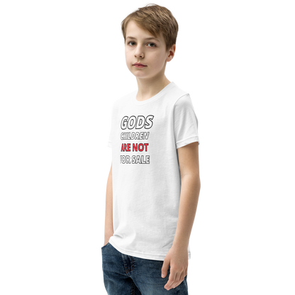 🌞 Gods Children are NOT for Sale | Text Inspired Youth Short Sleeve T-Shirt